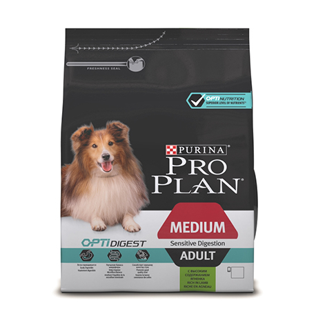 Purina Pro Plan Medium Adult Sensitive Digestion Сухой Корм для взрослых собак средних пород с чувствительным пищеварением,с ягненком,1,5кг.